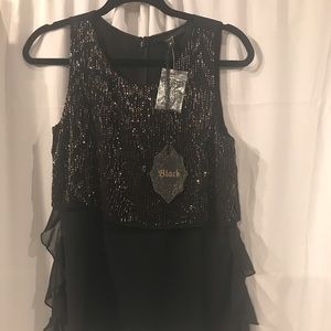 Black beaded tank top